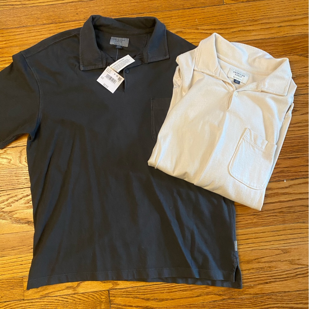 American Eagle Outfitters Black and White Polo Set